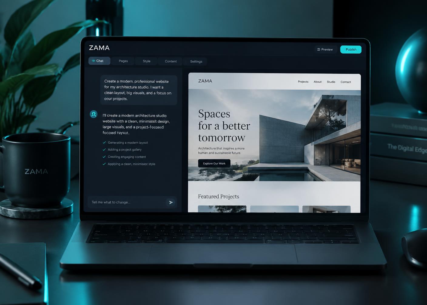 ZAMA AI Web Developer screenshot